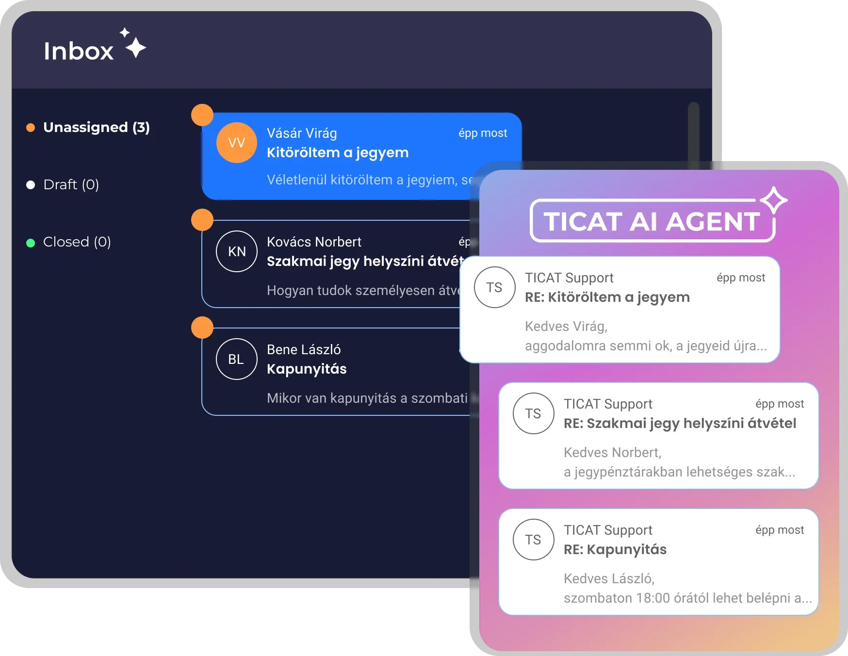 Itt a megoldás 0-24 megválaszolni a vásárlói emaileket.